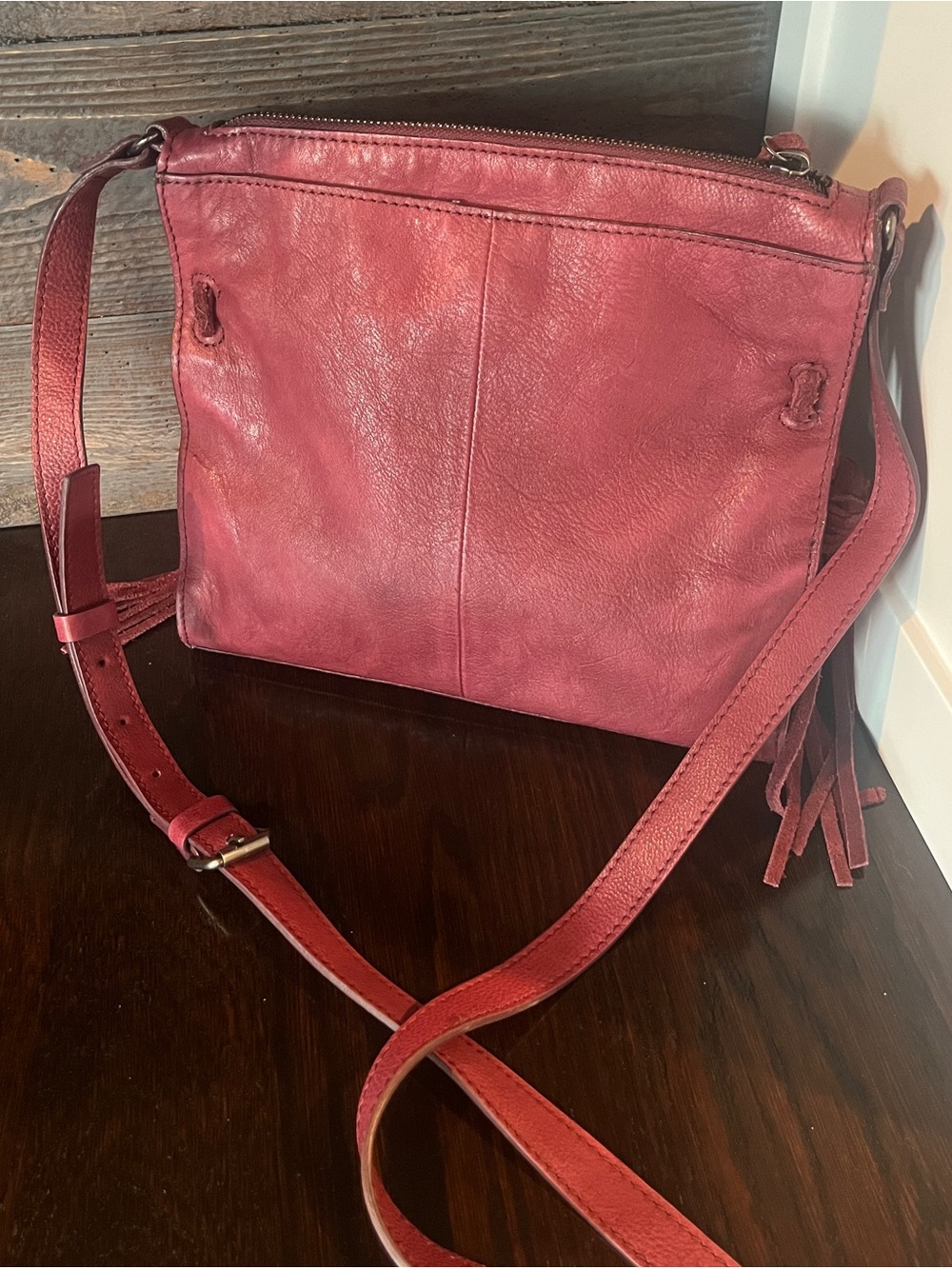 Lucky Brand Red Leather Crossbody Bag